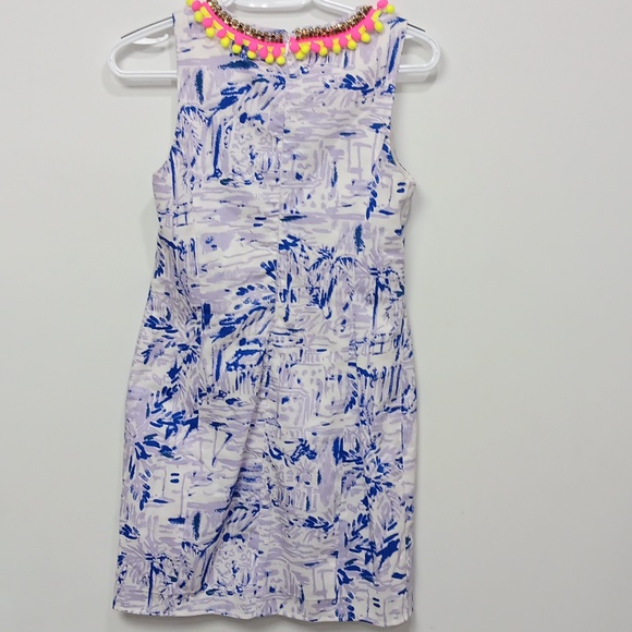 Lilly Pulitzer Mila Lilac Rock The Dock Pom Pom Shift Dress - Picture 6 of 8
